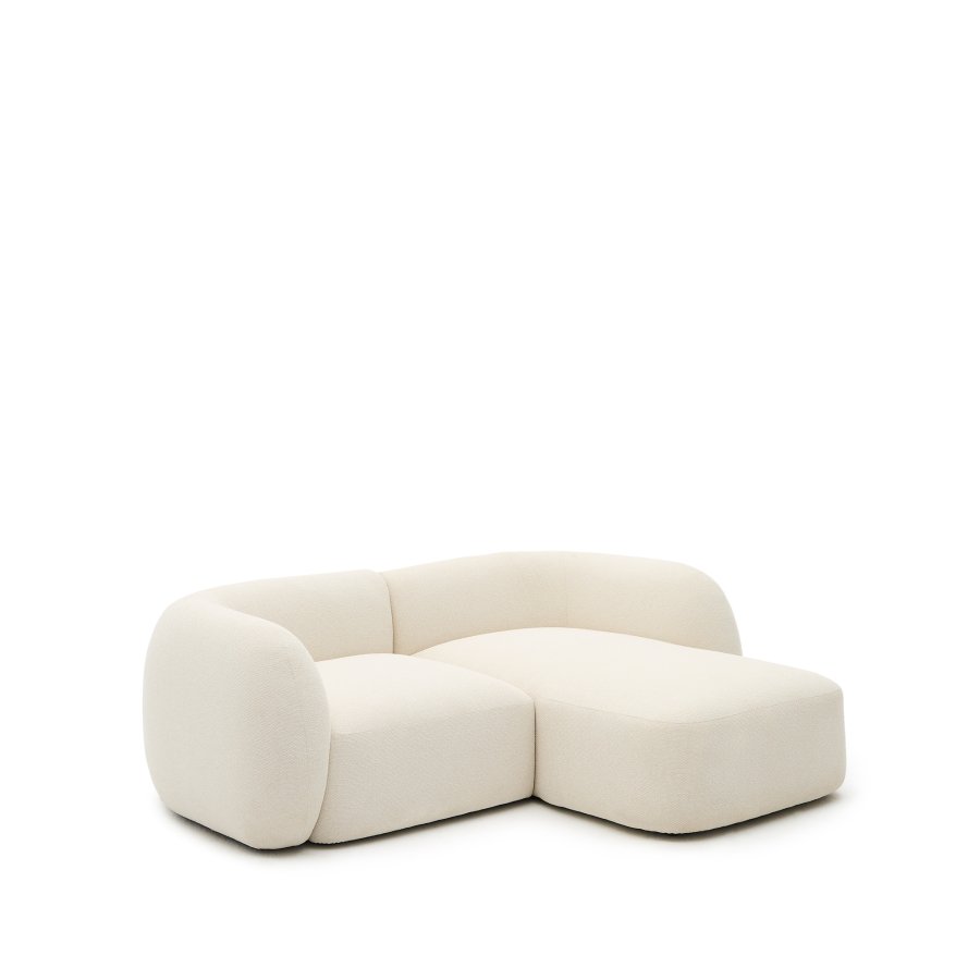 KAVE HOME Modulr 2-seters sofa Martina i ecru chenille med hyre sjeselong 230 cm
