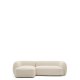 KAVE HOME Modular Martina 3-manns sofa, med venstre sjeselong - krem ​​chenille (B:287cm)