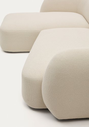 KAVE HOME Modular Martina 3-manns sofa, med venstre sjeselong - krem ​​chenille (B:287cm)