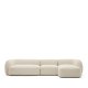 KAVE HOME Modulr 4-seters sofa Martina i ecru chenille med hyre sjeselong 377 cm