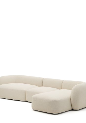 KAVE HOME Modulr 4-seters sofa Martina i ecru chenille med hyre sjeselong 377 cm