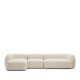 KAVE HOME Modulr 4-seters sofa Martina i ecru chenille med venstre sjeselong 377 cm