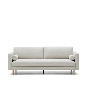 KAVE HOME Debra 3 pers. sofa - perlemor chenille og naturben (222cm)
