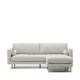 KAVE HOME Debra 3 pers. sofa, m. fodsttte - perlemor chenille og ben i natur (222cm)