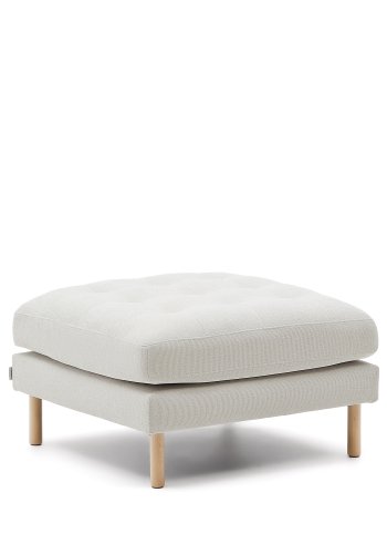 KAVE HOME Debra chenille pärlfotstöd med naturliga ben 80 x 80 cm