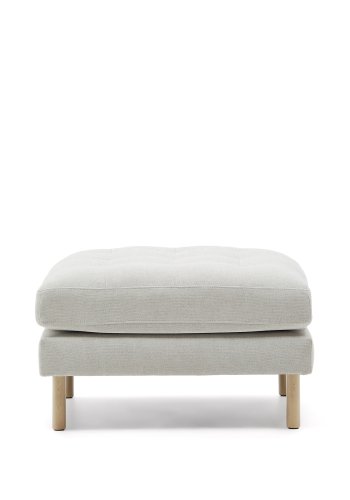 KAVE HOME Debra chenille pärlfotstöd med naturliga ben 80 x 80 cm