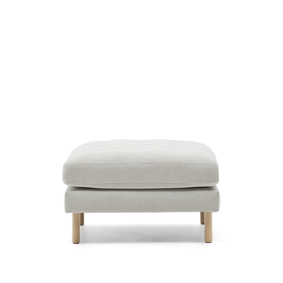 KAVE HOME Debra chenille pärlfotstöd med naturliga ben 80 x 80 cm