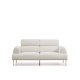 KAVE HOME Aurum 2-pers sofa, m. bev�gelig nakkest�tte - ecru chenille og mat beige metal