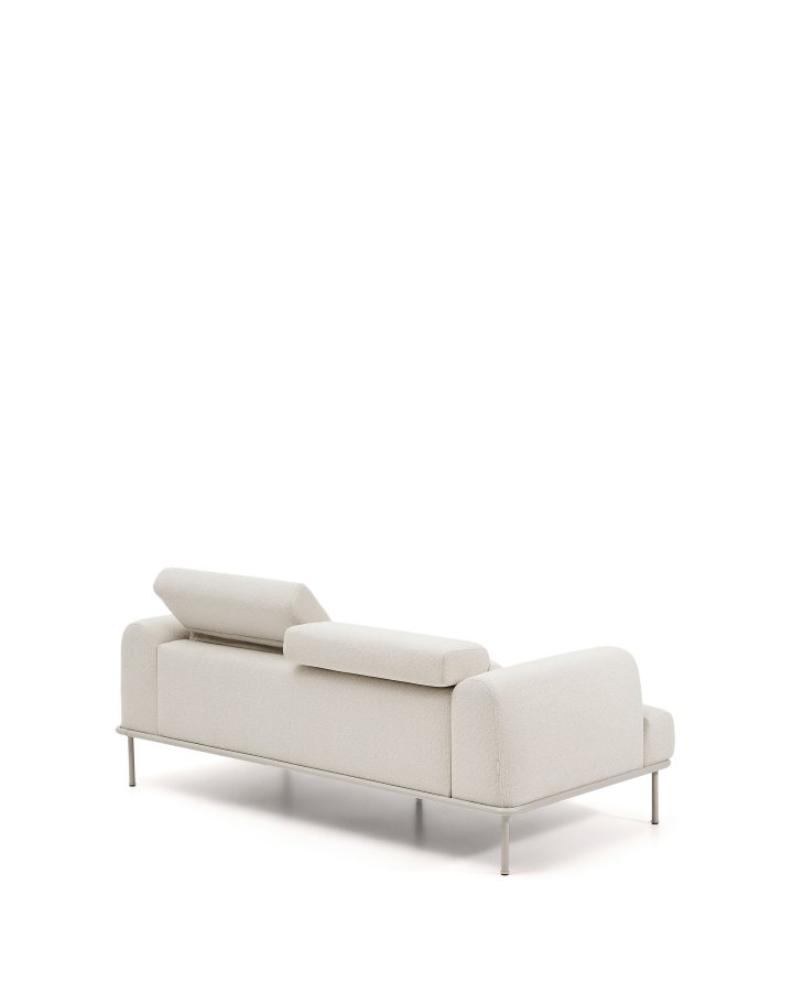 KAVE HOME Aurum 2-pers sofa, m. bev�gelig nakkest�tte - ecru chenille og mat beige metal