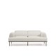 KAVE HOME Aurum 2-pers sofa, m. bev�gelig nakkest�tte - ecru chenille og mat gr� metal