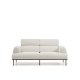 KAVE HOME Aurum 2-pers sofa, m. bev�gelig nakkest�tte - ecru chenille og mat gr� metal