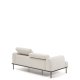 KAVE HOME Aurum 2-pers sofa, m. bev�gelig nakkest�tte - ecru chenille og mat gr� metal