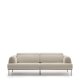 KAVE HOME Aurum 3-manns sofa, med nakkesttte - kremstoff og matt grtt metall (B: 234cm)