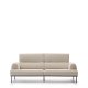 KAVE HOME Aurum 3-seters ecru sofa med justerbar nakkesttte og matt gr metallbase, 234 cm FSC Mi