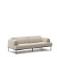 KAVE HOME Aurum 3-seters ecru sofa med justerbar nakkesttte og matt gr metallbase, 234 cm FSC Mi