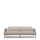 KAVE HOME Aurum 3-seters ecru sofa med justerbar nakkesttte og matt gr metallbase, 234 cm FSC Mi