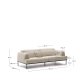 KAVE HOME Aurum 3-seters ecru sofa med justerbar nakkesttte og matt gr metallbase, 234 cm FSC Mi