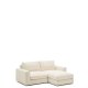KAVE HOME Alea ecru chenille 3-seters modulsofa med sjeselong til hyre og avtakbart trekk 220c
