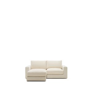 KAVE HOME Alea ecru chenille 3-sits modulsoffa med vnster schslong och avtagbart verdrag 220 cm