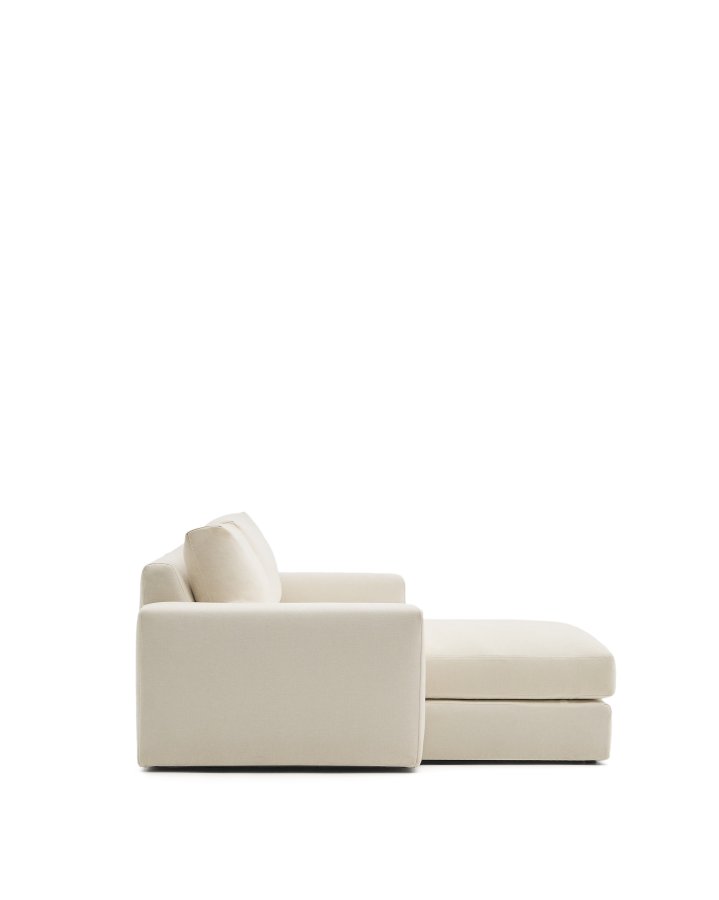 KAVE HOME Alea ecru chenille 3-seters modulsofa med venstre sjeselong og avtakbart trekk 220 cm