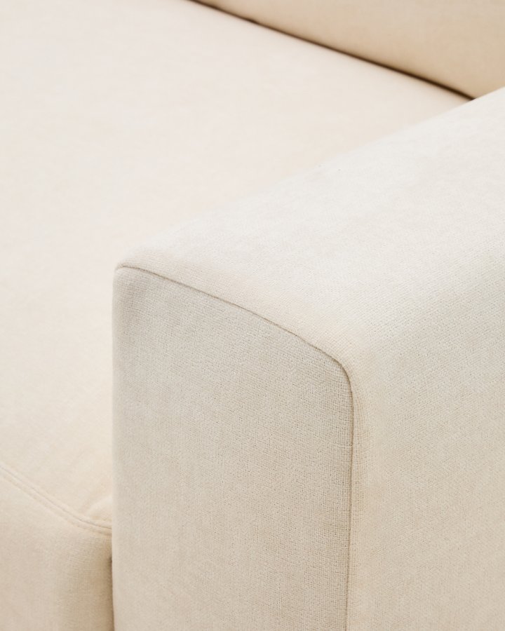 KAVE HOME Alea ecru chenille 3-seters modulsofa med venstre sjeselong og avtakbart trekk 220 cm