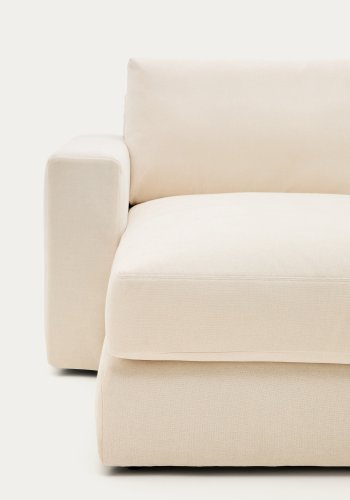 KAVE HOME Alea ecru chenille 3-seters modulsofa med venstre sjeselong og avtakbart trekk 220 cm
