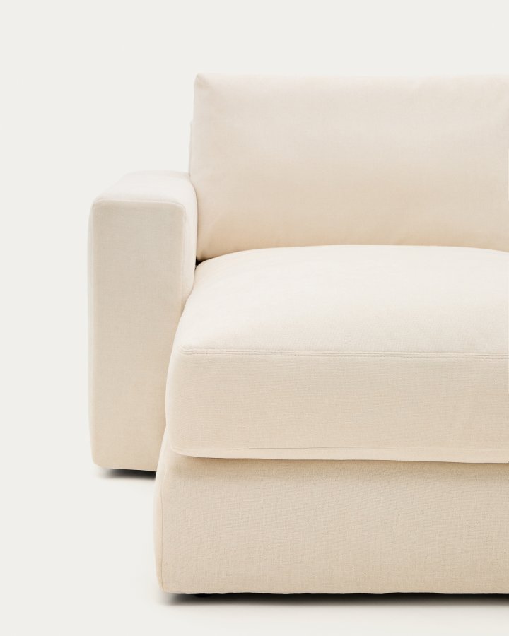 KAVE HOME Alea ecru chenille 3-seters modulsofa med venstre sjeselong og avtakbart trekk 220 cm