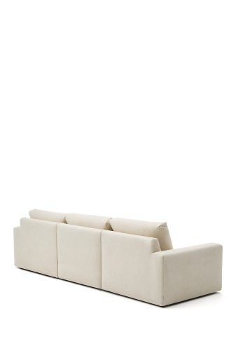 KAVE HOME Alea ecru chenille 4-seters modulsofa med sjeselong til hyre og avtakbart trekk 310c