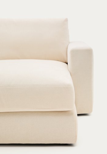 KAVE HOME Alea ecru chenille 4-seters modulsofa med sjeselong til hyre og avtakbart trekk 310c