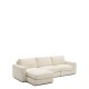KAVE HOME Alea 4-pers. modulsofa, m. venstre chaiselong, aftageligt betr�k - ecru chenille (310cm)
