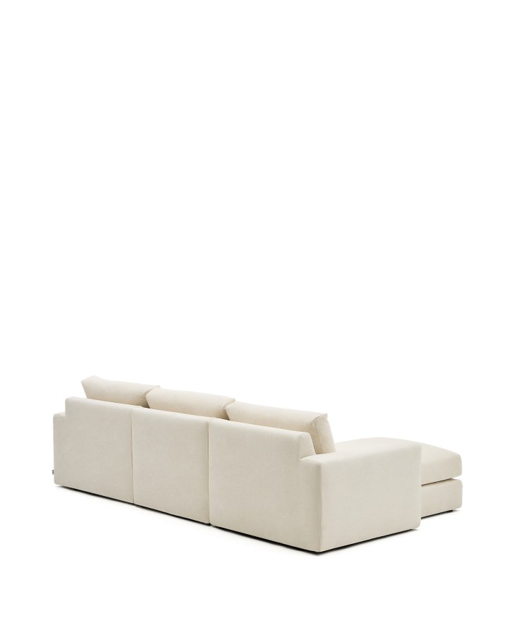 KAVE HOME Alea 4-pers. modulsofa, m. venstre chaiselong, aftageligt betr�k - ecru chenille (310cm)