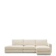 KAVE HOME Alea ecru chenille 5-seters modulsofa med hyre sjeselong og avtakbart trekk 340c