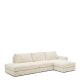 KAVE HOME Alea ecru chenille 5-seters modulsofa med hyre sjeselong og avtakbart trekk 340c