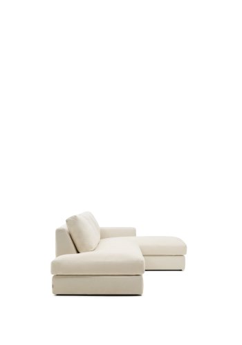 KAVE HOME Alea ecru chenille 5-seters modulsofa med hyre sjeselong og avtakbart trekk 340c
