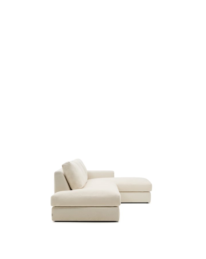 KAVE HOME Alea ecru chenille 5-seters modulsofa med hyre sjeselong og avtakbart trekk 340c