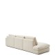 KAVE HOME Alea ecru chenille 5-seters modulsofa med hyre sjeselong og avtakbart trekk 340c