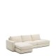 KAVE HOME Alea ecru chenille 5-seters modulsofa med venstre sjeselong og avtakbart trekk 340 cm