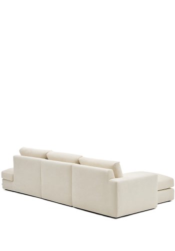 KAVE HOME Alea ecru chenille 5-seters modulsofa med venstre sjeselong og avtakbart trekk 340 cm