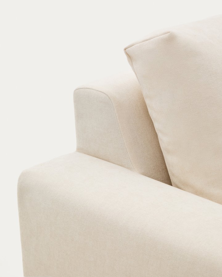 KAVE HOME Alea ecru chenille 5-seters modulsofa med venstre sjeselong og avtakbart trekk 340 cm