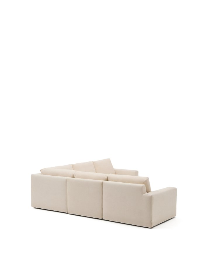 KAVE HOME Alea 5-pers. modul�r hj�rnesofa, m. aftageligt betr�k - ecru chenille (310x310cm)