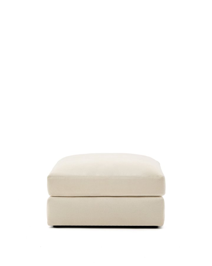 KAVE HOME Alea ecru chenille fotsttte med avtakbart trekk 90 x 90 cm