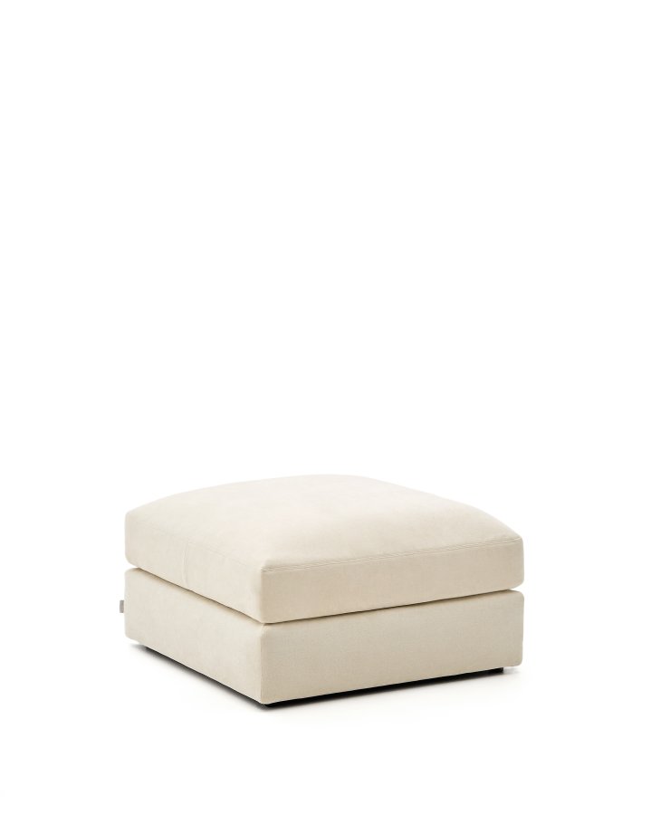 KAVE HOME Alea ecru chenille fotsttte med avtakbart trekk 90 x 90 cm
