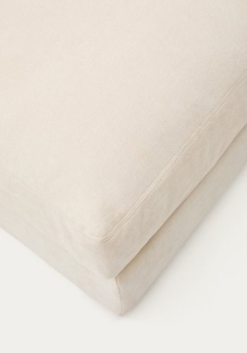 KAVE HOME Alea ecru chenille fotsttte med avtakbart trekk 90 x 90 cm