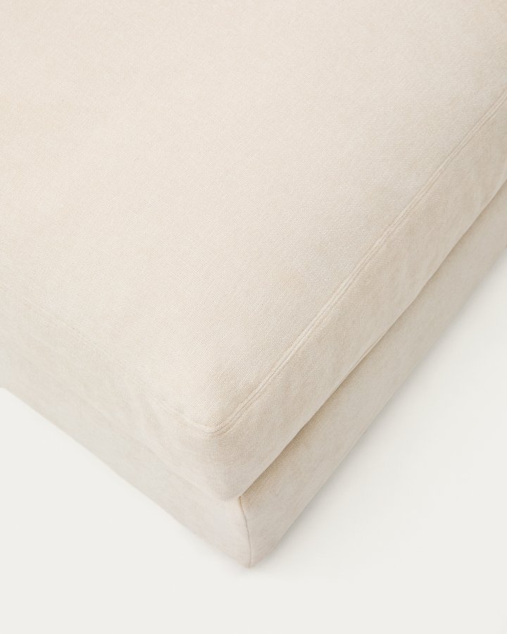 KAVE HOME Alea ecru chenille fotsttte med avtakbart trekk 90 x 90 cm