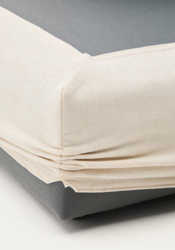 KAVE HOME Alea ecru chenille fotsttte med avtakbart trekk 90 x 90 cm