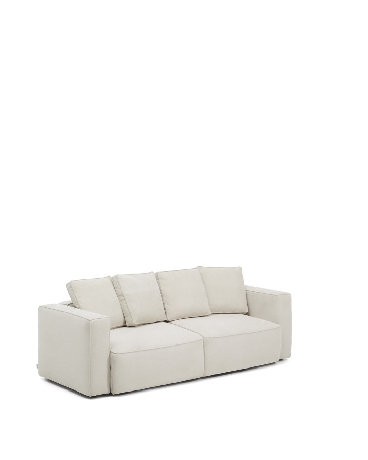 KAVE HOME Marela 3-pers. sovesofa - beige chenille (B:236cm)