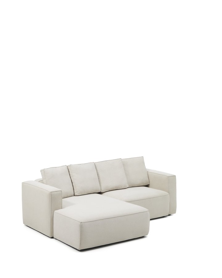 KAVE HOME Marela 3-pers. sovesofa, m. venstre chaiselong - beige chenille (B:236cm)