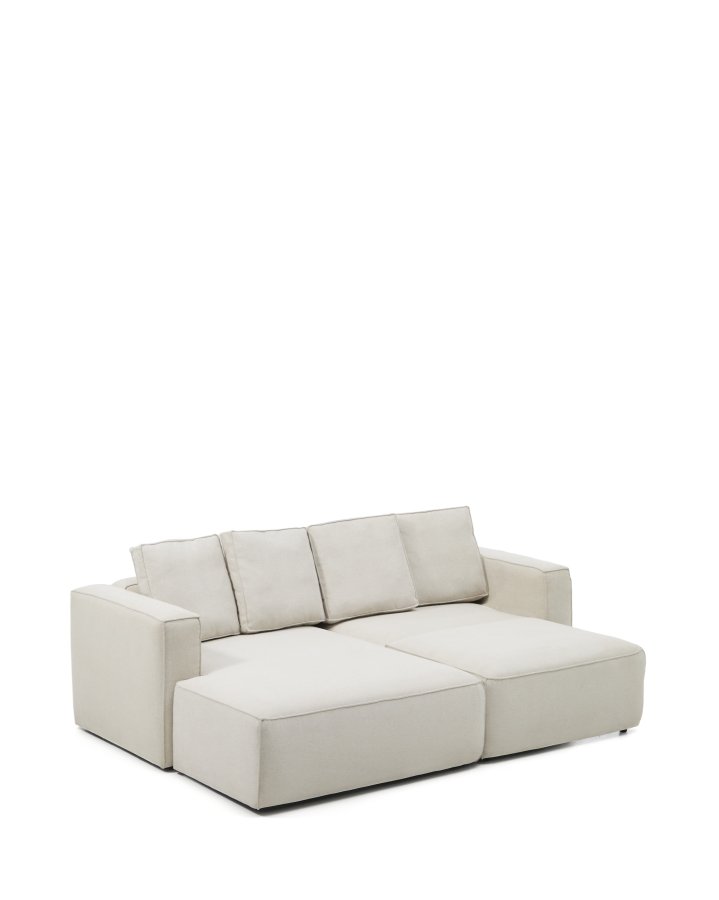 KAVE HOME Marela 3-pers. sovesofa, m. venstre chaiselong - beige chenille (B:236cm)