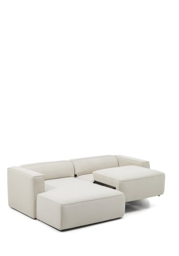 KAVE HOME Marela 3-pers. sovesofa, m. venstre chaiselong - beige chenille (B:236cm)