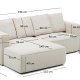 KAVE HOME Marela 3-pers. sovesofa, m. venstre chaiselong - beige chenille (B:236cm)